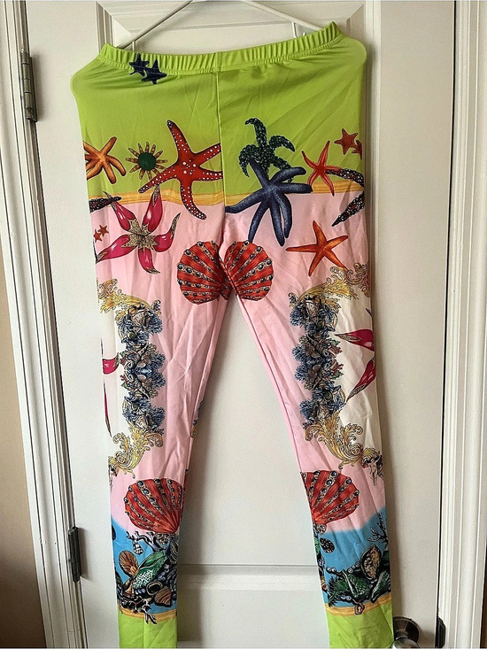 Unbranded Pants - NWOT Women’s Designer Inspired Marine and Starfish Print Leggings Asian Size XL